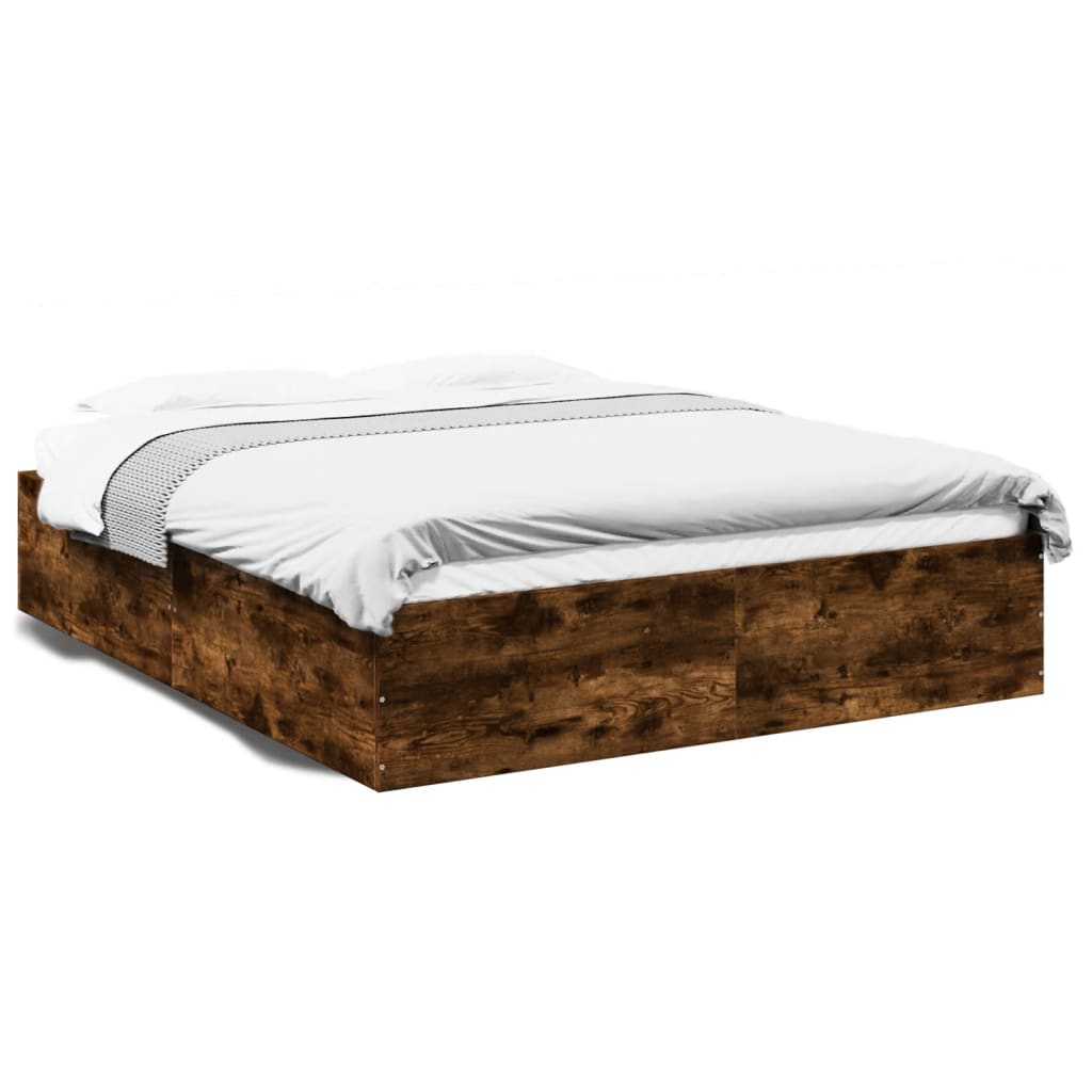 Cadre de lit sans matelas chêne fumé 150x200 cm - XIOS