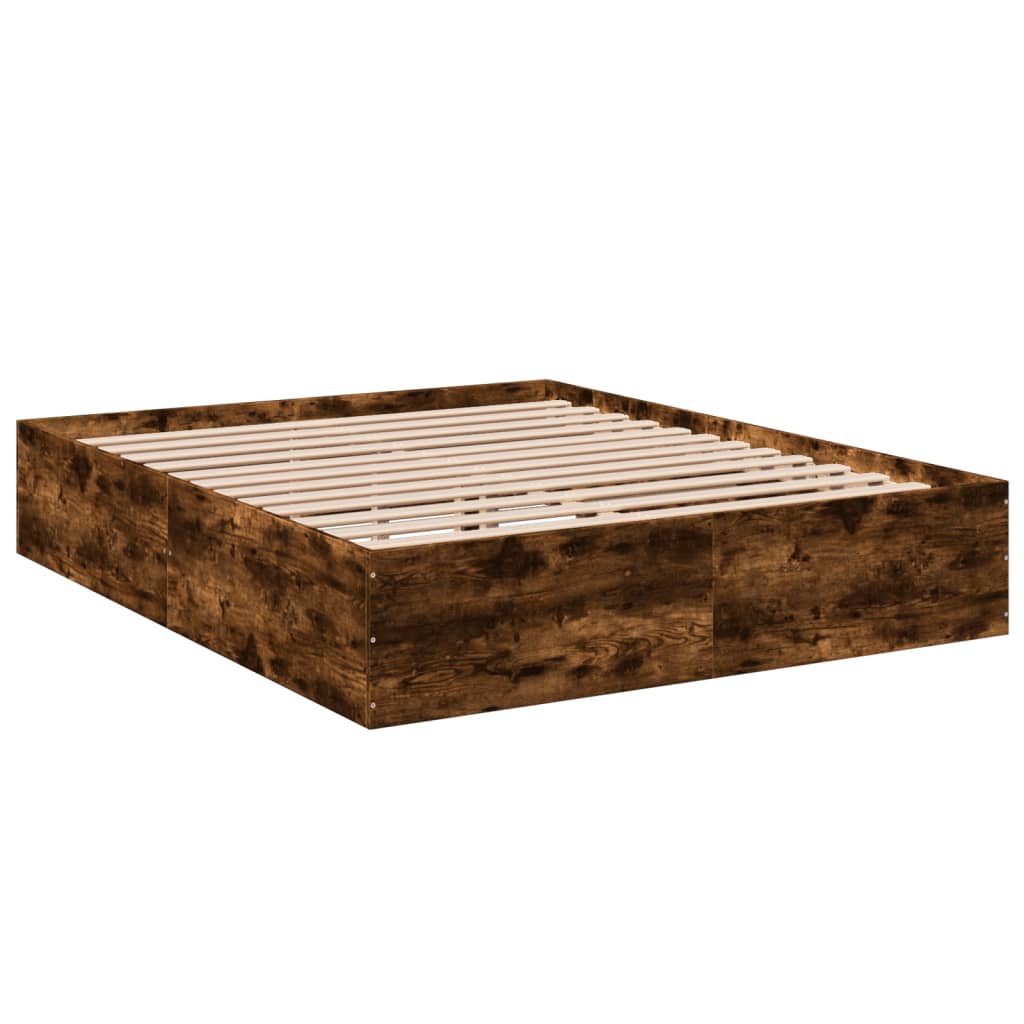 Cadre de lit sans matelas chêne fumé 150x200 cm - XIOS