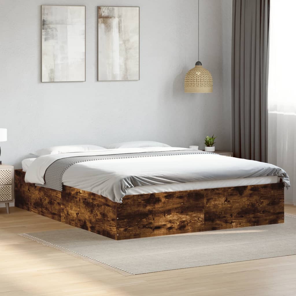 Cadre de lit sans matelas chêne fumé 150x200 cm - XIOS