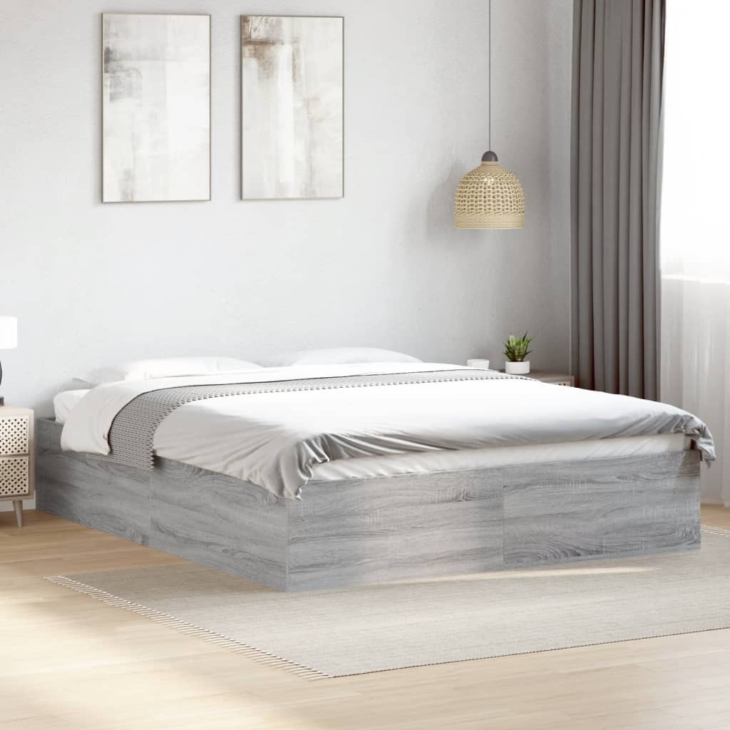 Cadre de lit sans matelas sonoma gris 150x200 cm - XIOS