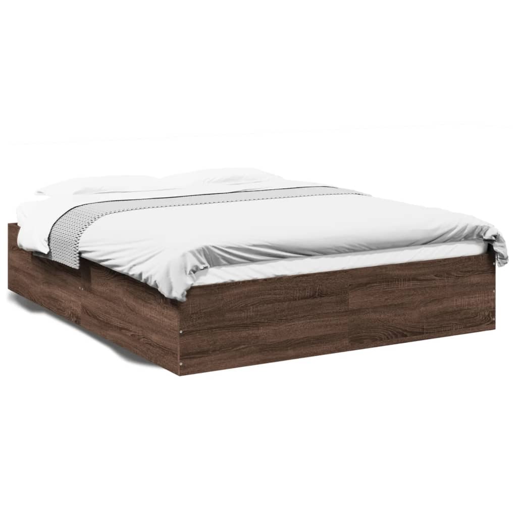 Cadre de lit sans matelas chêne marron 150x200 cm - XIOS
