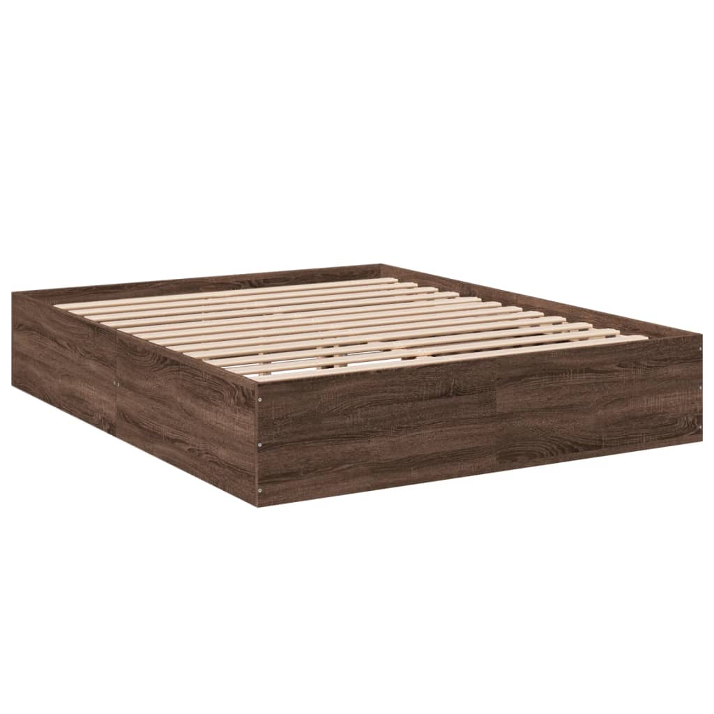 Cadre de lit sans matelas chêne marron 150x200 cm - XIOS
