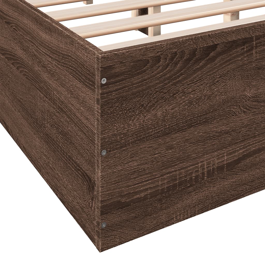 Cadre de lit sans matelas chêne marron 150x200 cm - XIOS
