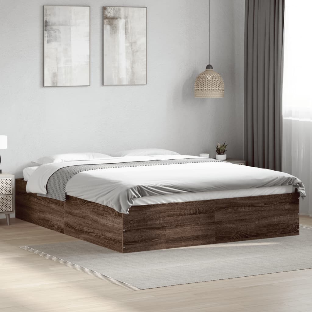 Cadre de lit sans matelas chêne marron 150x200 cm - XIOS