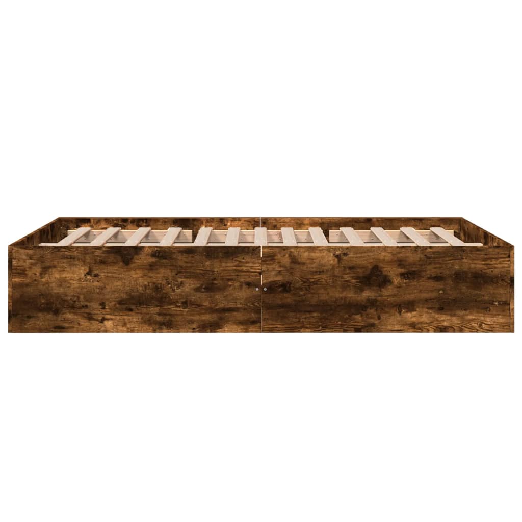 Cadre de lit sans matelas chêne fumé 140x200 cm - XIOS