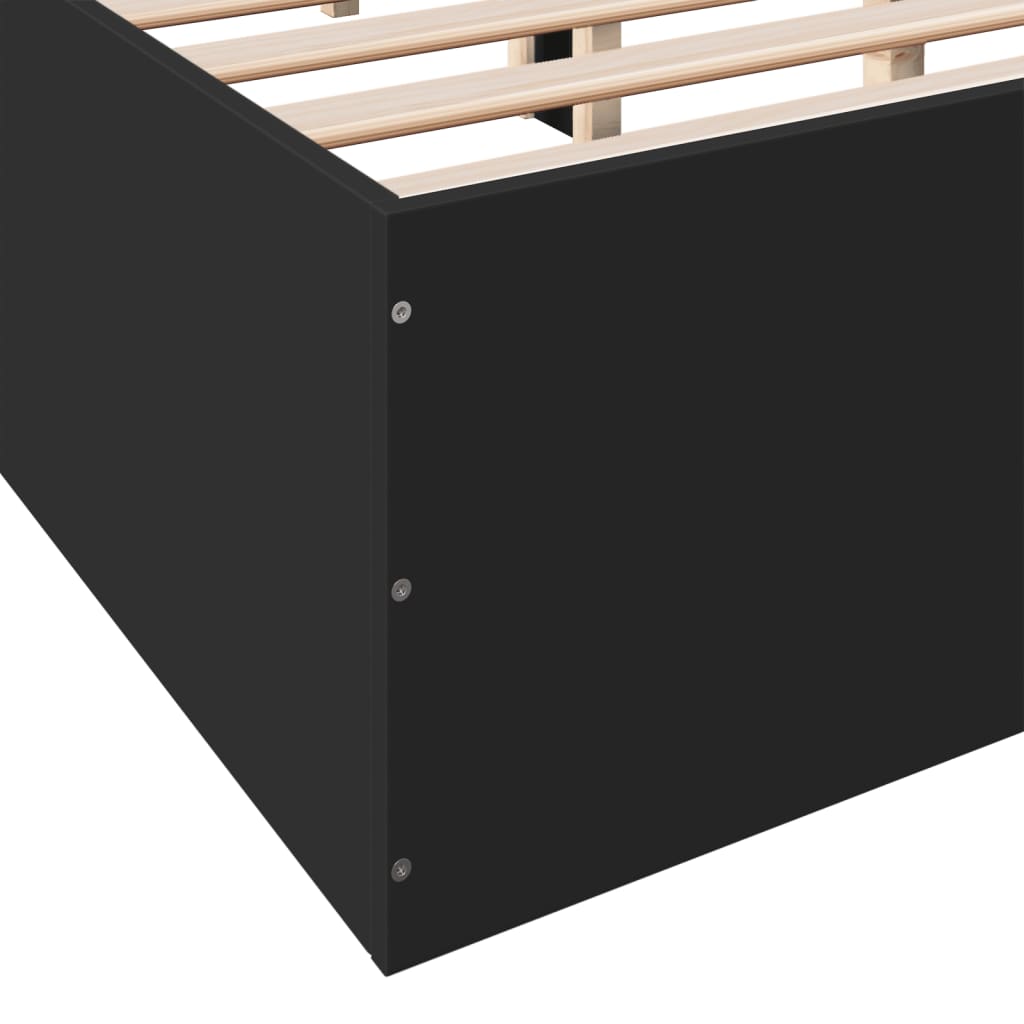 Cadre de lit sans matelas noir 120x200 cm - XIOS