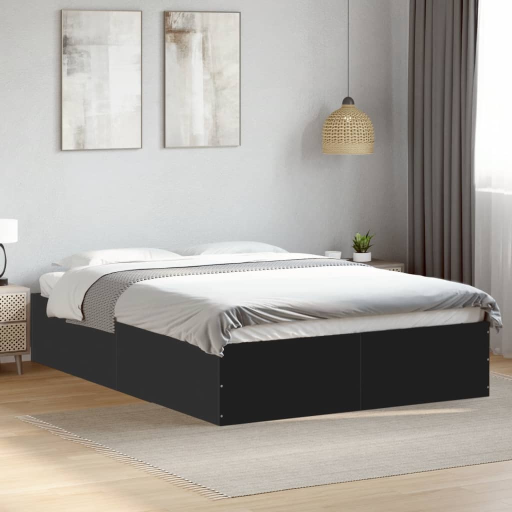 Cadre de lit sans matelas noir 140x190 cm - XIOS