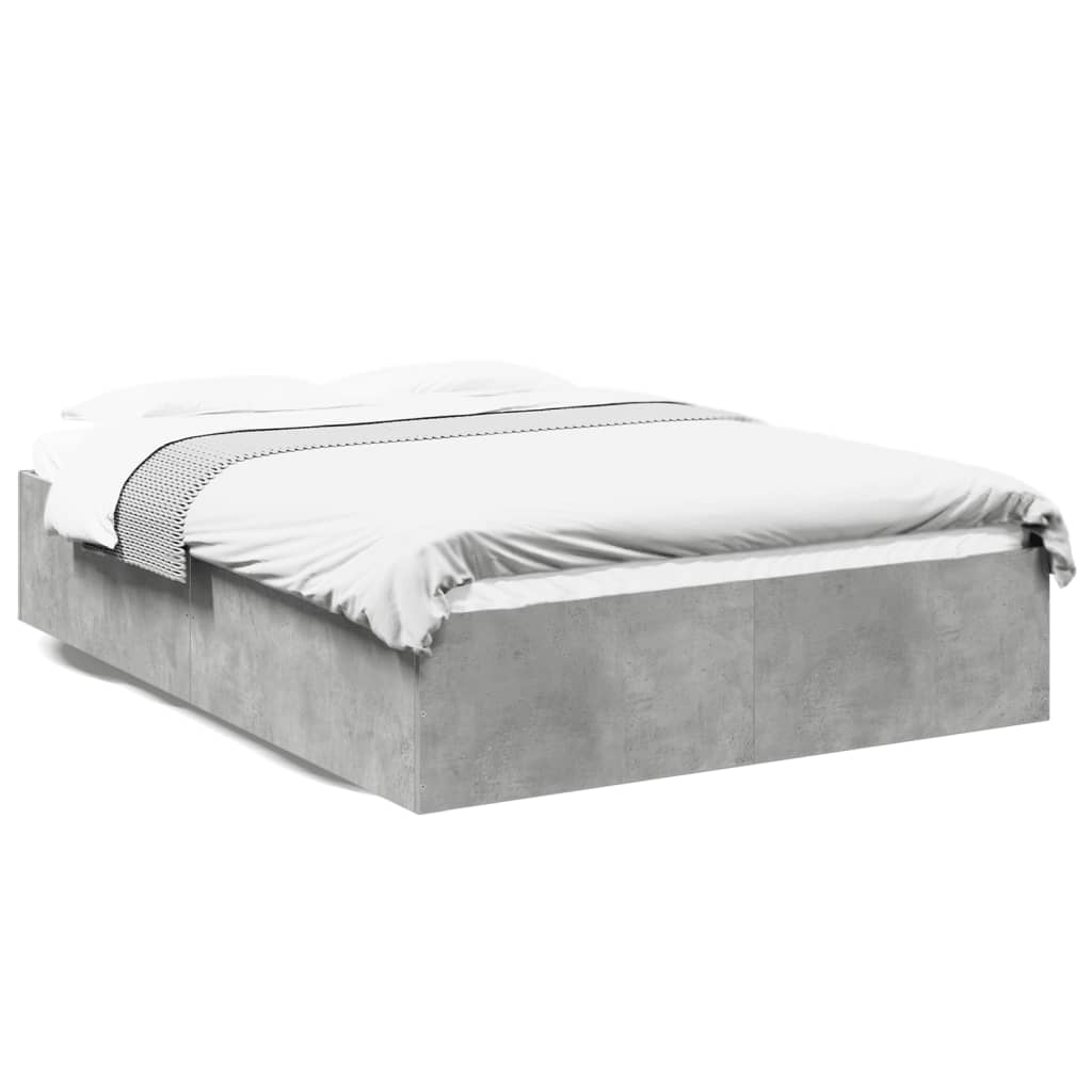 Cadre de lit sans matelas gris béton 135x190 cm - XIOS