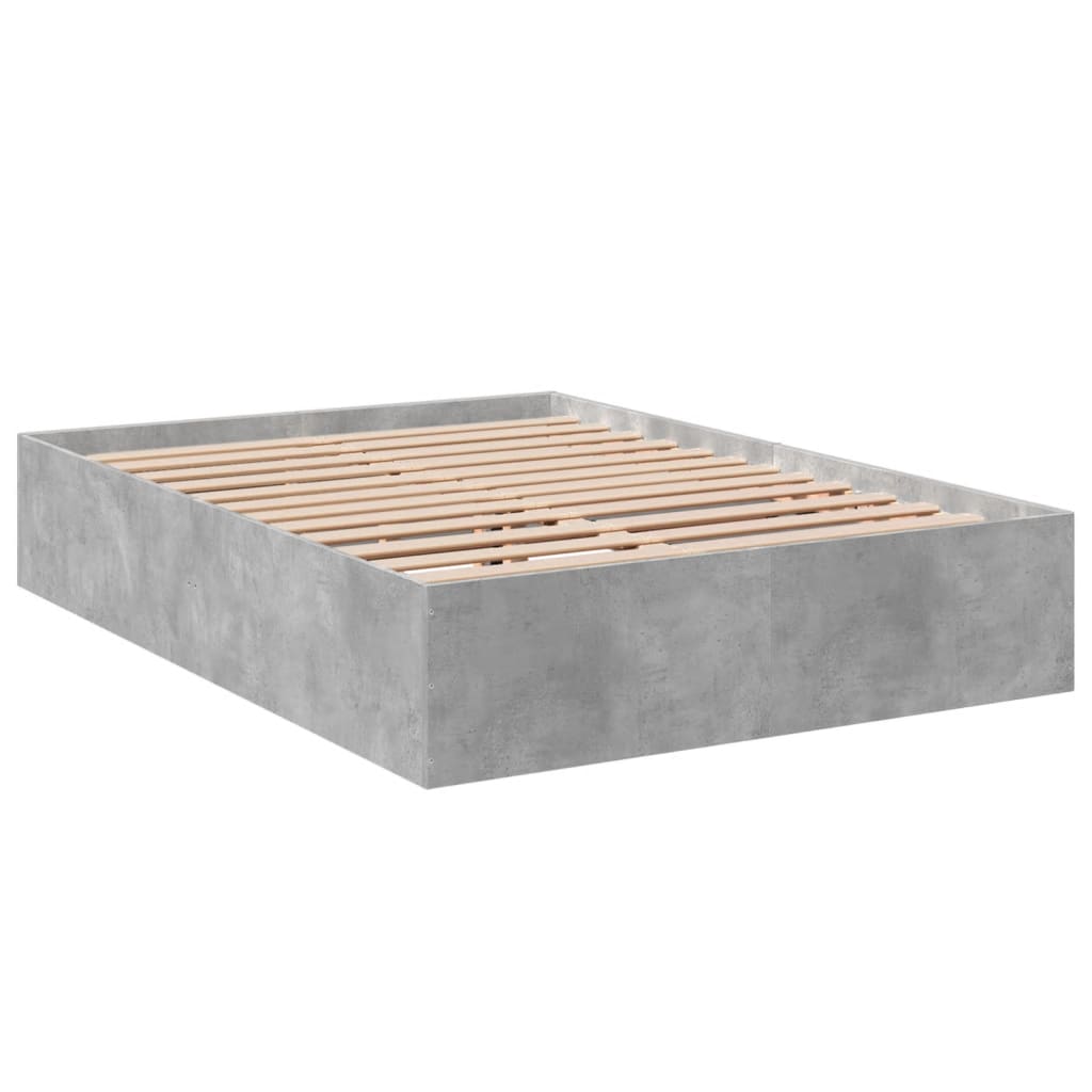 Cadre de lit sans matelas gris béton 135x190 cm - XIOS