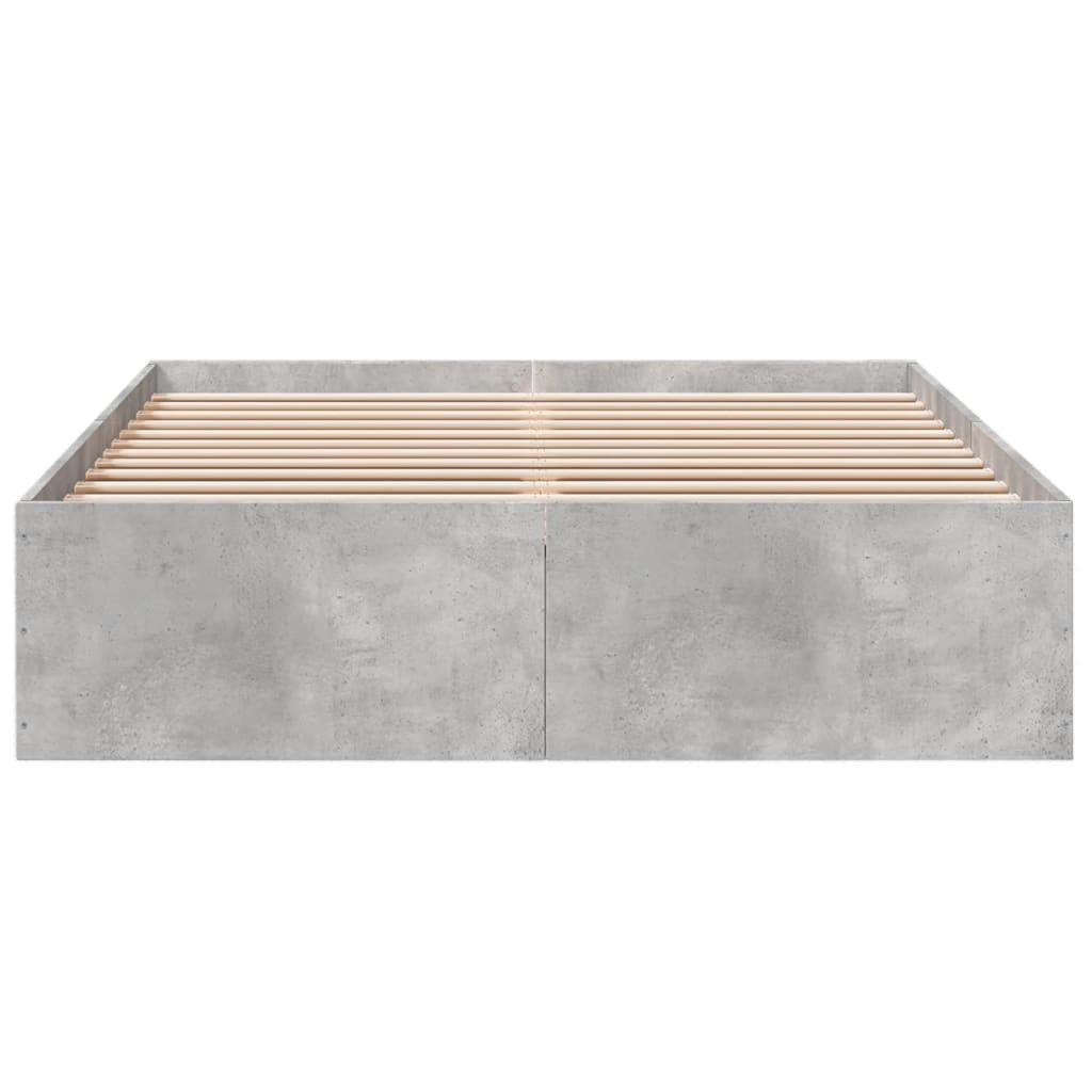 Cadre de lit sans matelas gris béton 135x190 cm - XIOS