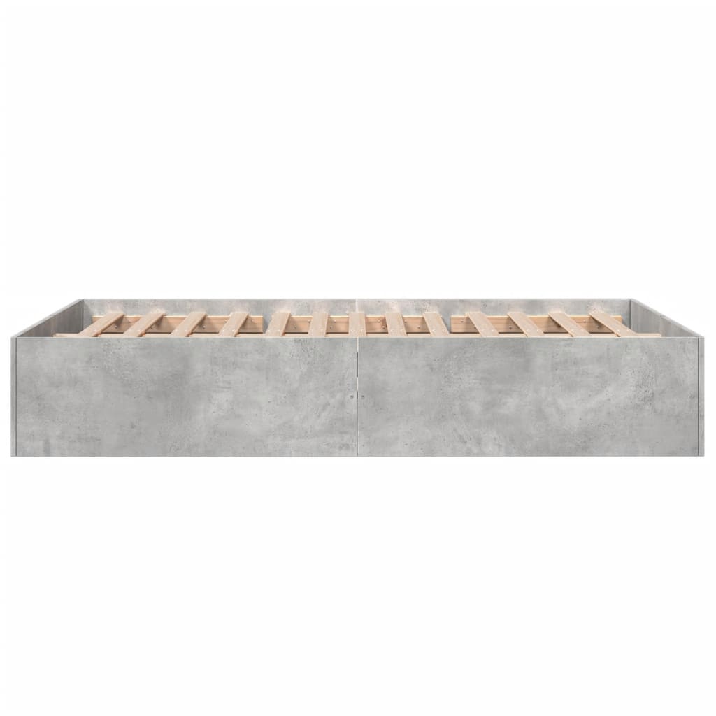 Cadre de lit sans matelas gris béton 135x190 cm - XIOS