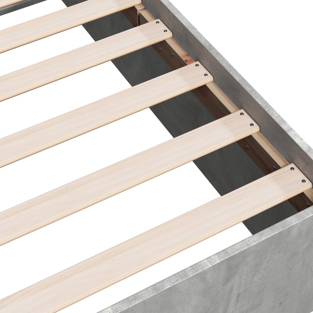 Cadre de lit sans matelas gris béton 135x190 cm - XIOS