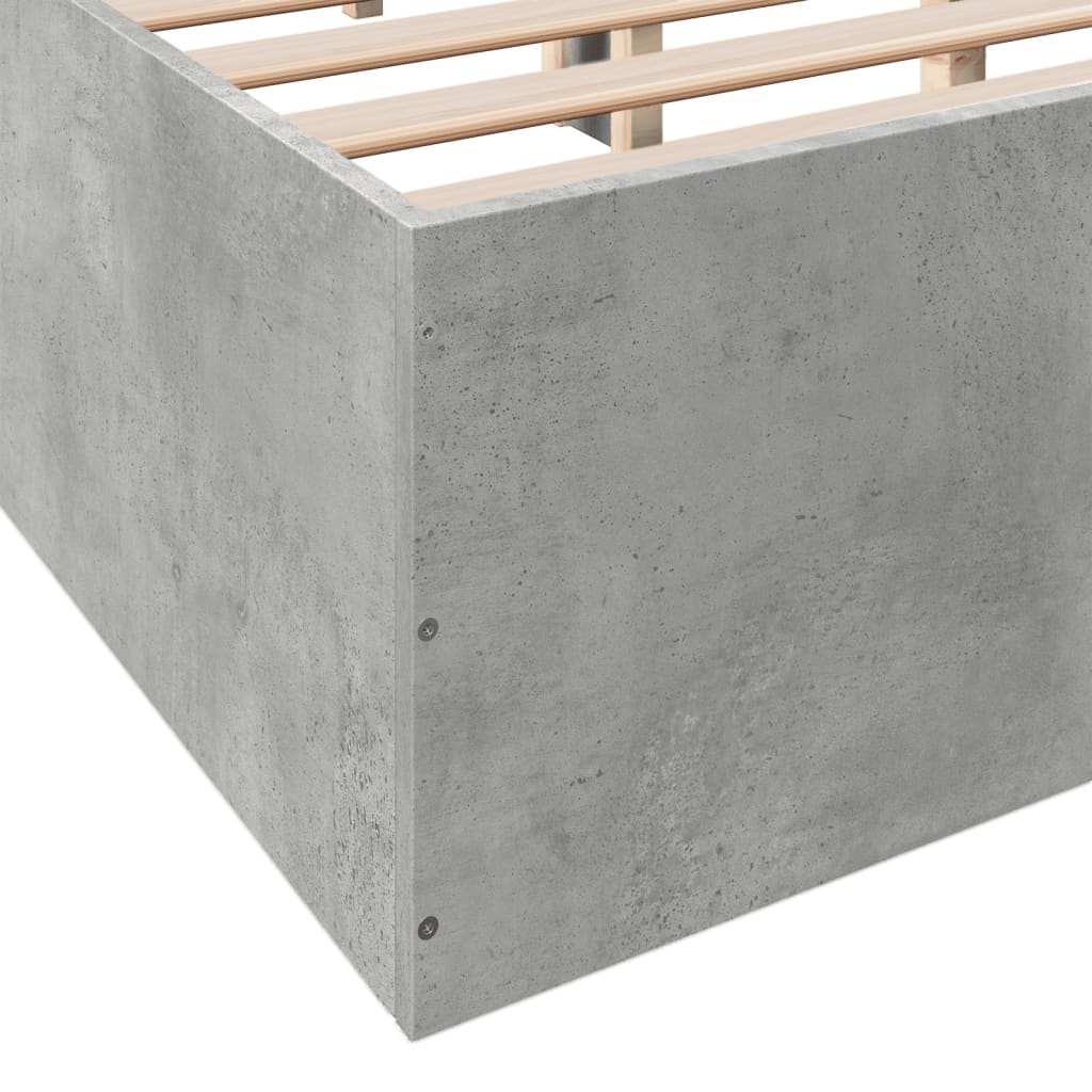 Cadre de lit sans matelas gris béton 135x190 cm - XIOS