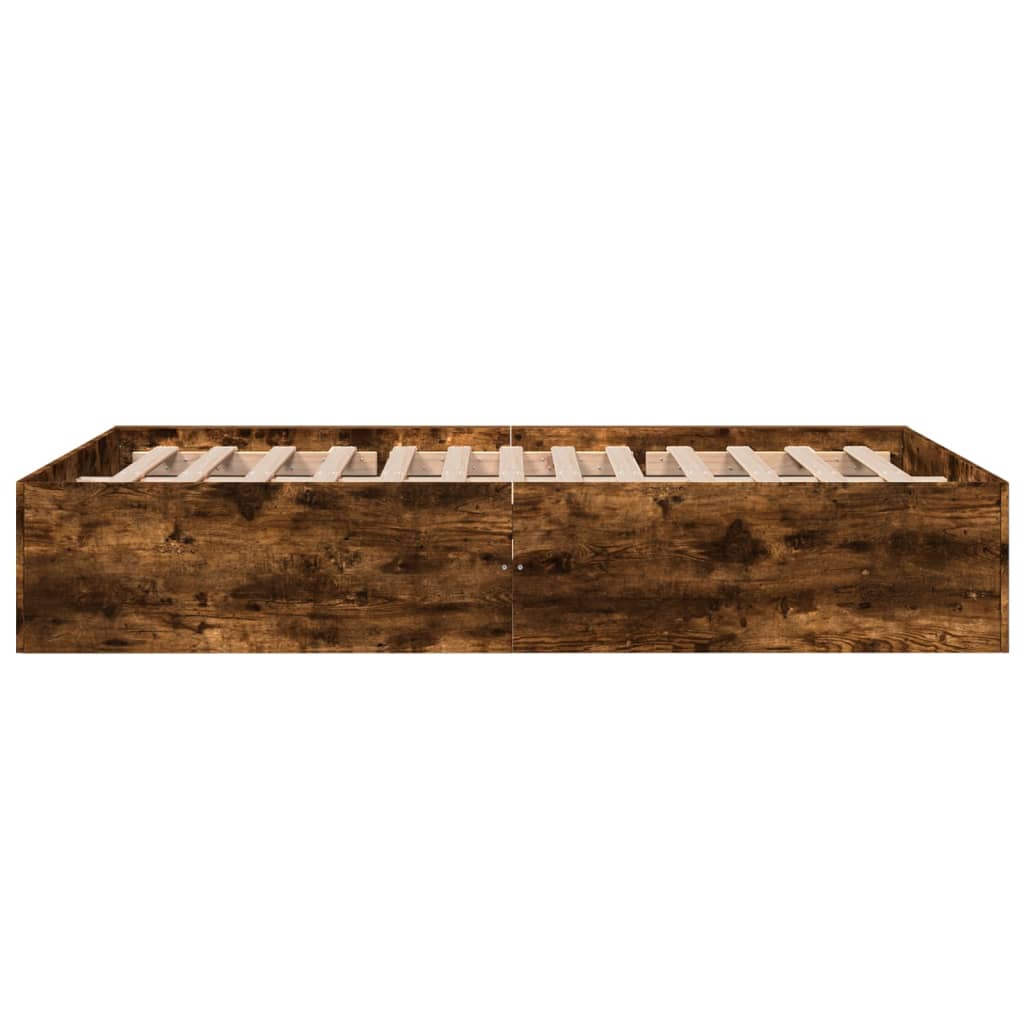 Cadre de lit sans matelas chêne fumé 135x190 cm - XIOS