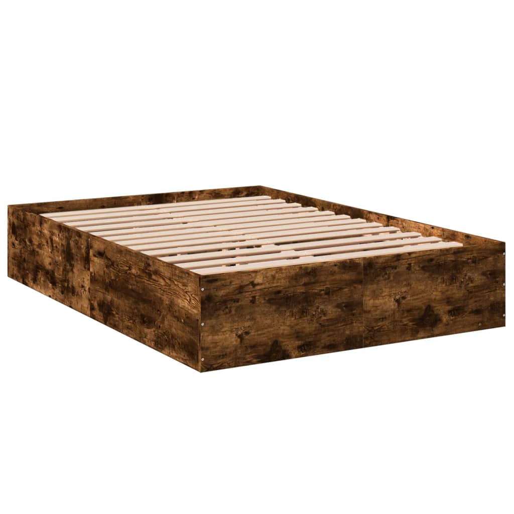 Cadre de lit sans matelas chêne fumé 135x190 cm - XIOS