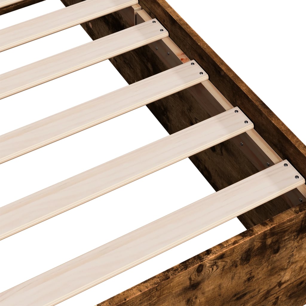 Cadre de lit sans matelas chêne fumé 135x190 cm - XIOS