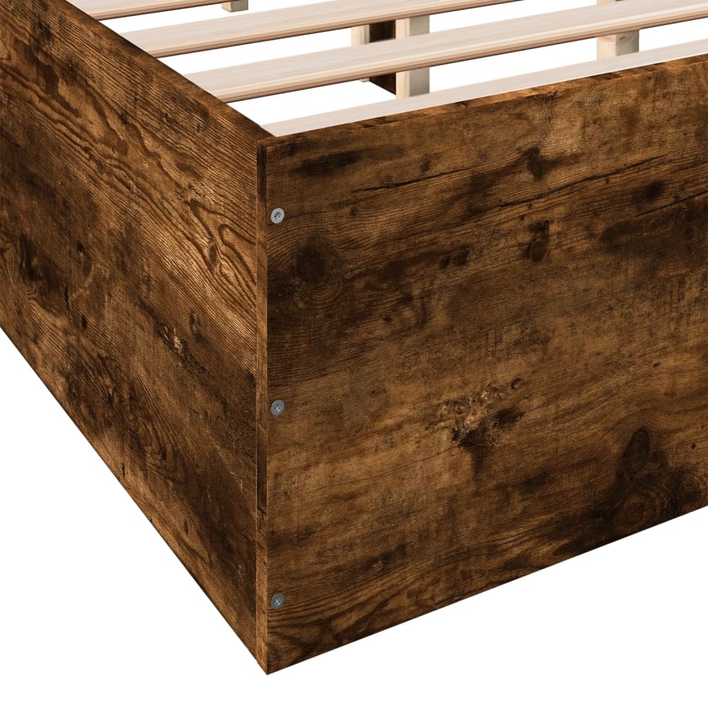 Cadre de lit sans matelas chêne fumé 135x190 cm - XIOS