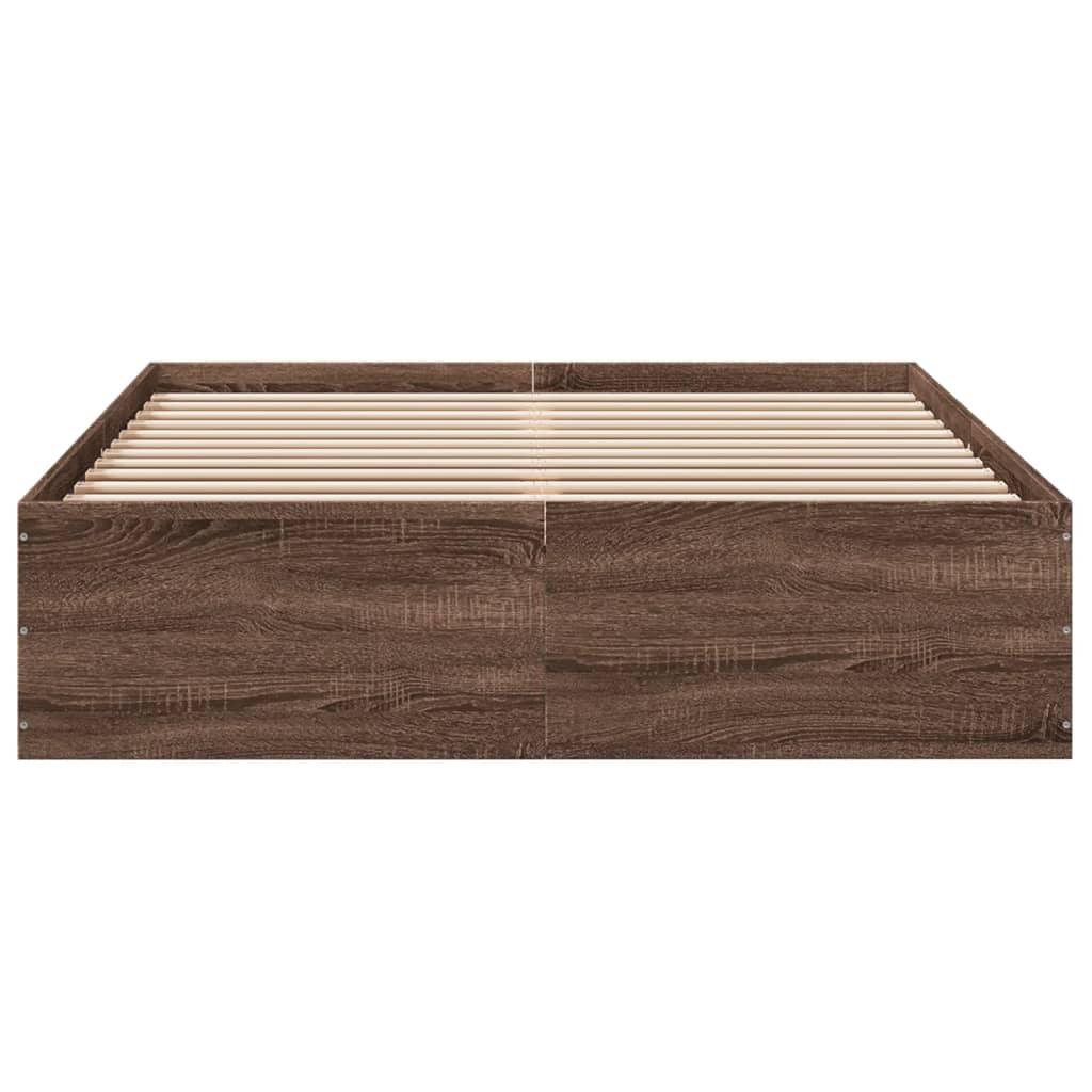 Cadre de lit sans matelas chêne marron 135x190 cm - XIOS
