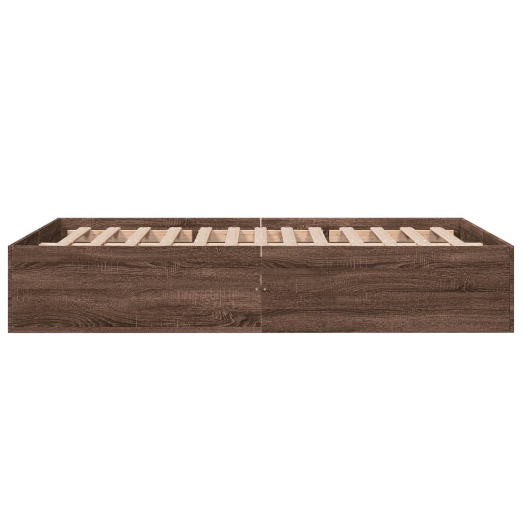 Cadre de lit sans matelas chêne marron 135x190 cm - XIOS