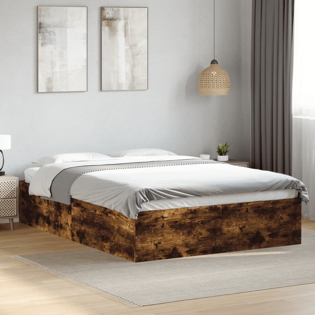 Cadre de lit sans matelas chêne fumé 120x190 cm - XIOS