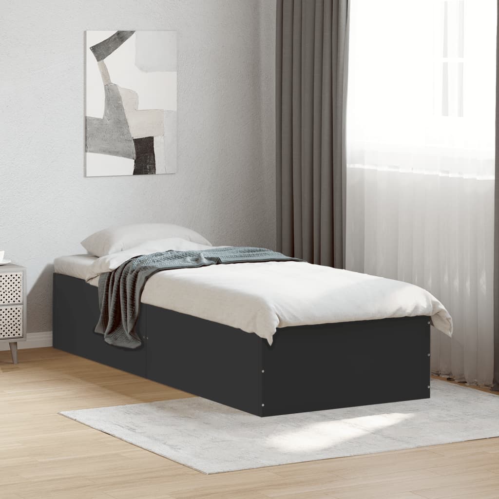 Cadre de lit sans matelas noir 100x200 cm - XIOS