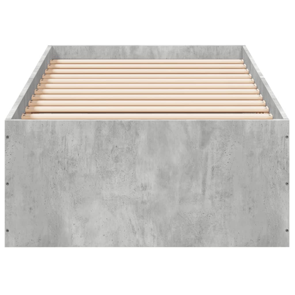 Cadre de lit sans matelas gris béton 100x200 cm - XIOS