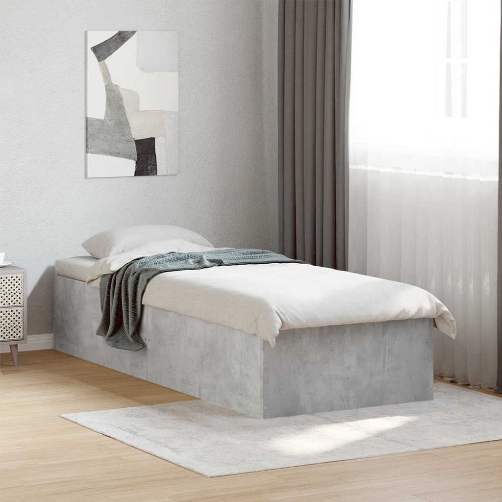 Cadre de lit sans matelas gris béton 100x200 cm - XIOS