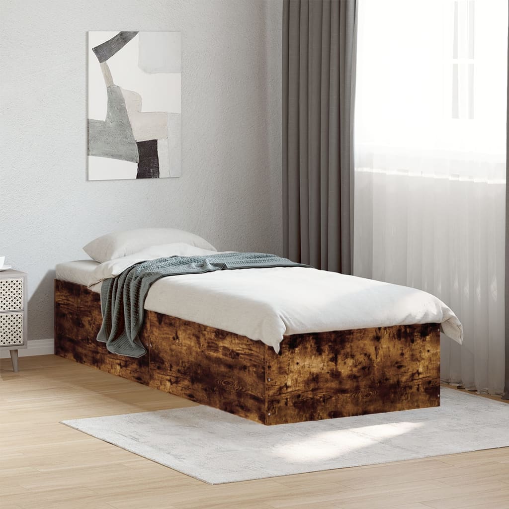 Cadre de lit sans matelas chêne fumé 100x200 cm - XIOS