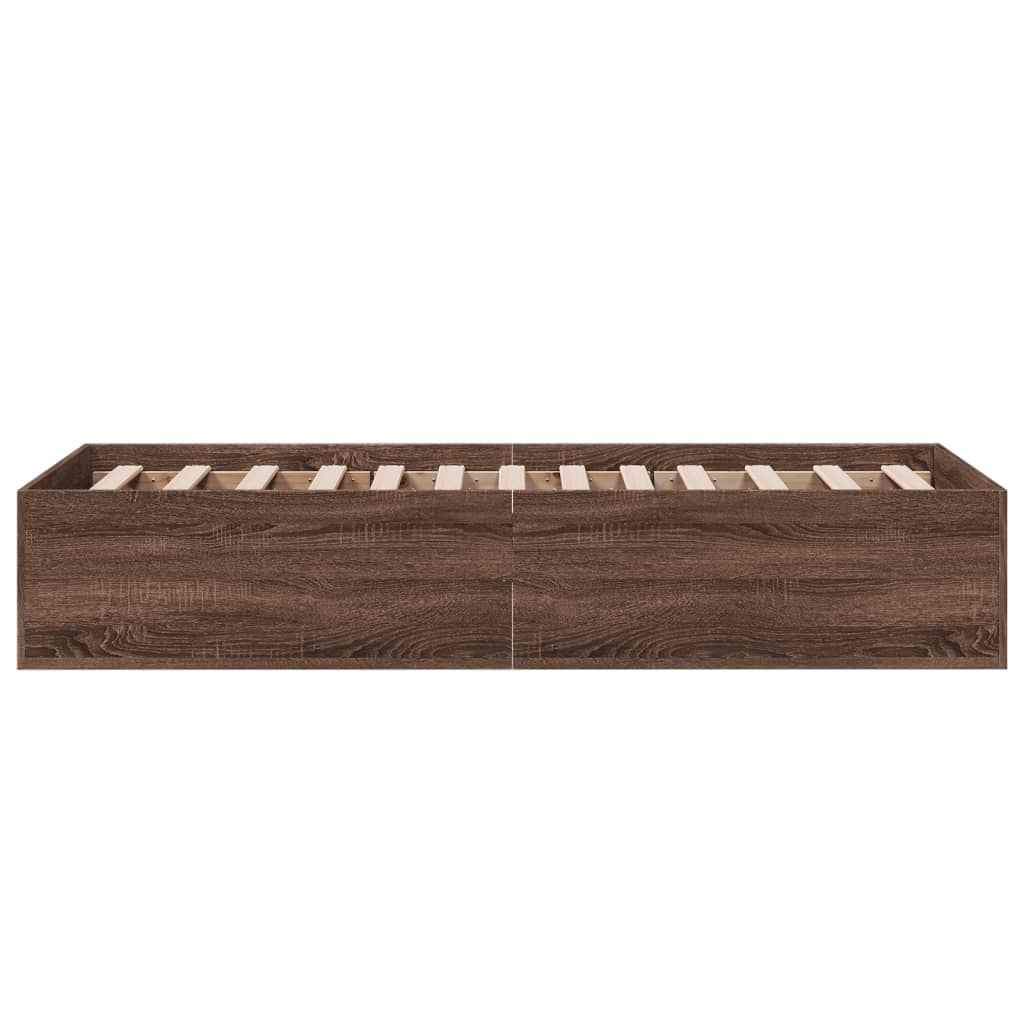 Cadre de lit sans matelas chêne marron 100x200 cm - XIOS