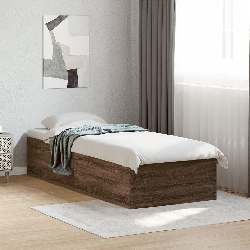 Cadre de lit sans matelas chêne marron 100x200 cm - XIOS