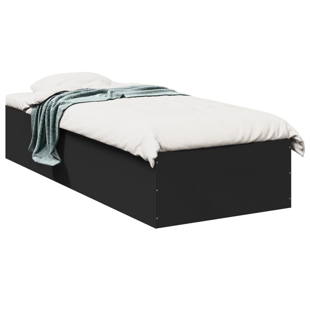Cadre de lit sans matelas noir 90x200 cm - XIOS