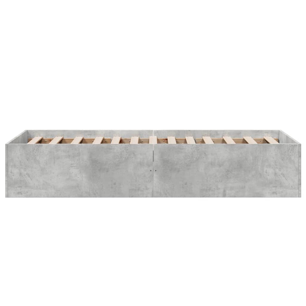 Cadre de lit sans matelas gris béton 90x200 cm - XIOS