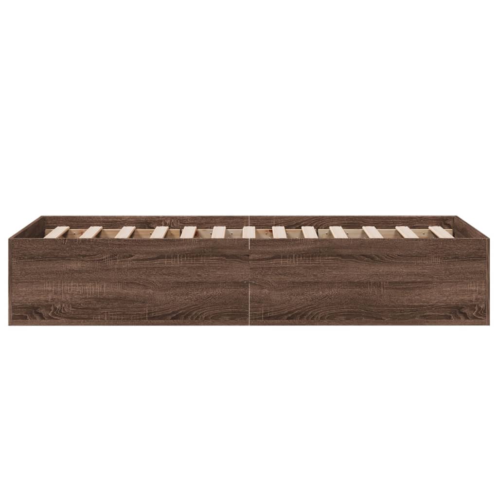 Cadre de lit sans matelas chêne marron 90x200 cm - XIOS