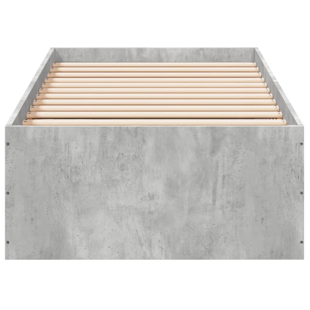 Cadre de lit sans matelas gris béton 90x190 cm - XIOS