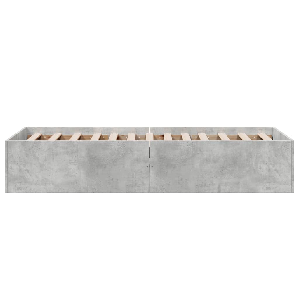 Cadre de lit sans matelas gris béton 90x190 cm - XIOS
