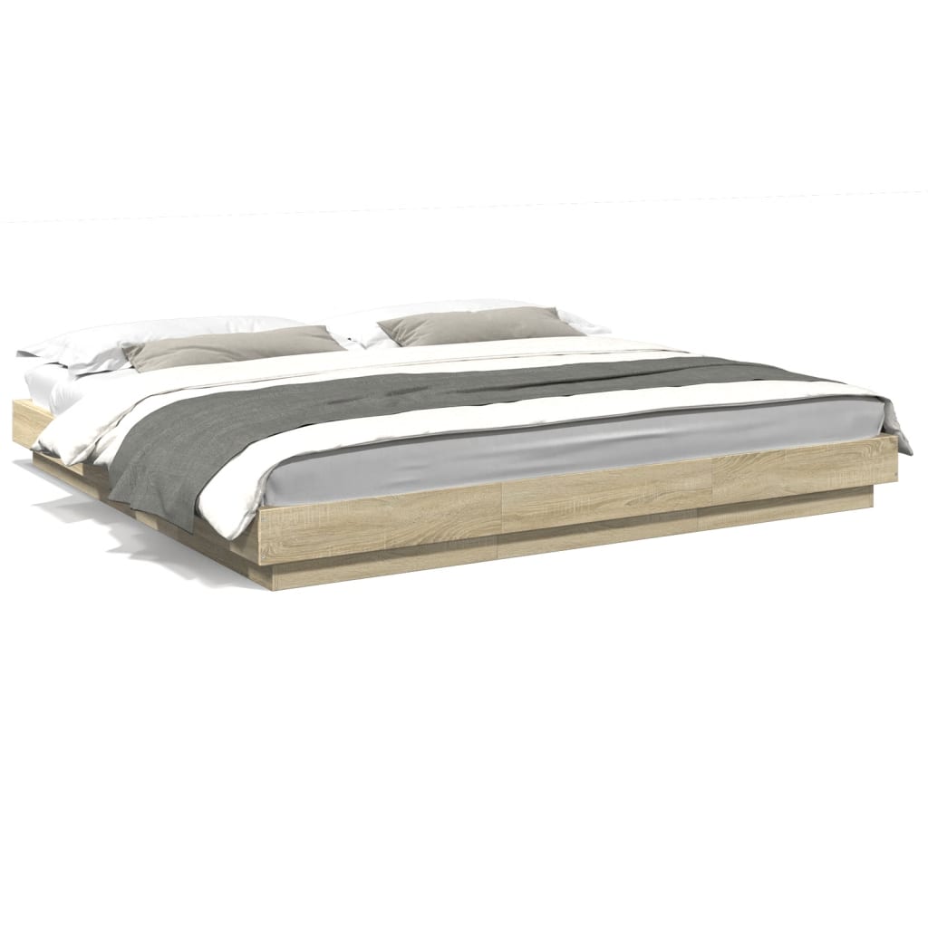 Cadre de lit avec lumières LED sans matelas 200x200 cm - XIOS