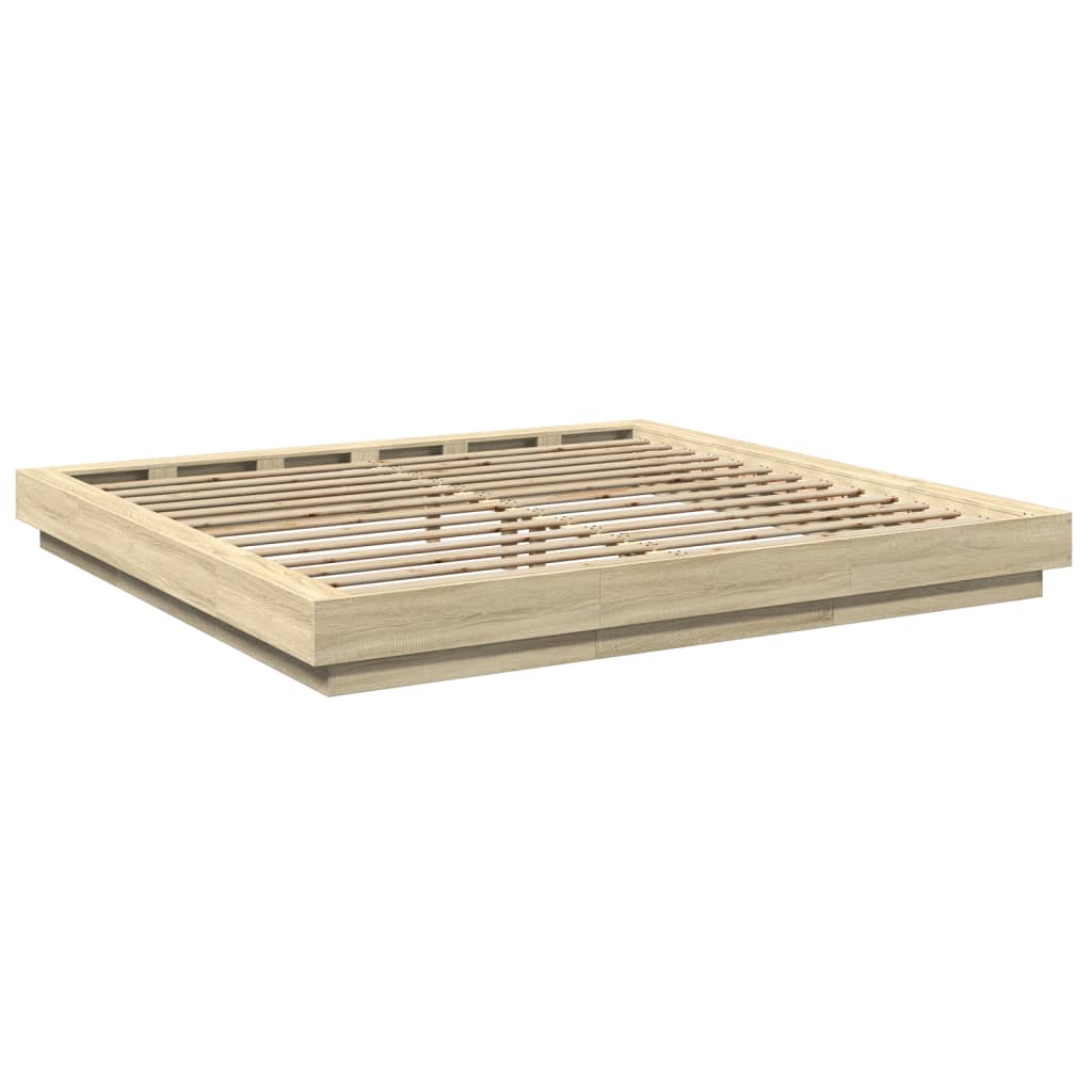 Cadre de lit avec lumières LED sans matelas 200x200 cm - XIOS