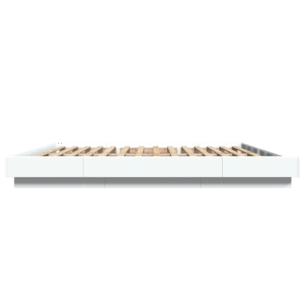 Cadre de lit avec lumières LED sans matelas blanc 180x200 cm - XIOS