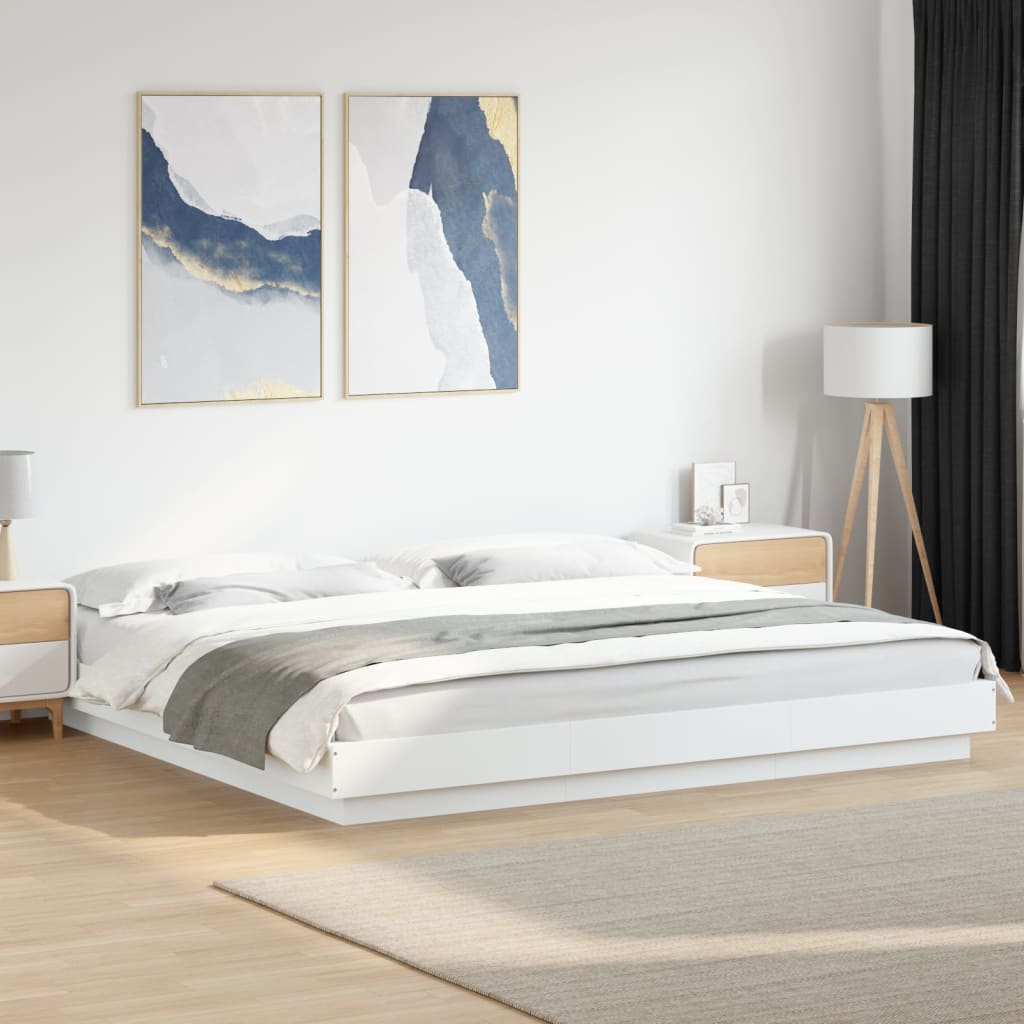 Cadre de lit avec lumières LED sans matelas blanc 180x200 cm - XIOS
