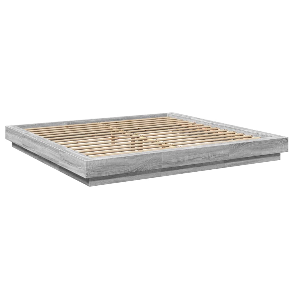 Cadre de lit et lumières LED sans matelas sonoma gris 180x200cm - XIOS
