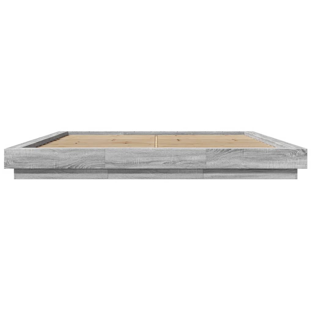 Cadre de lit et lumières LED sans matelas sonoma gris 180x200cm - XIOS
