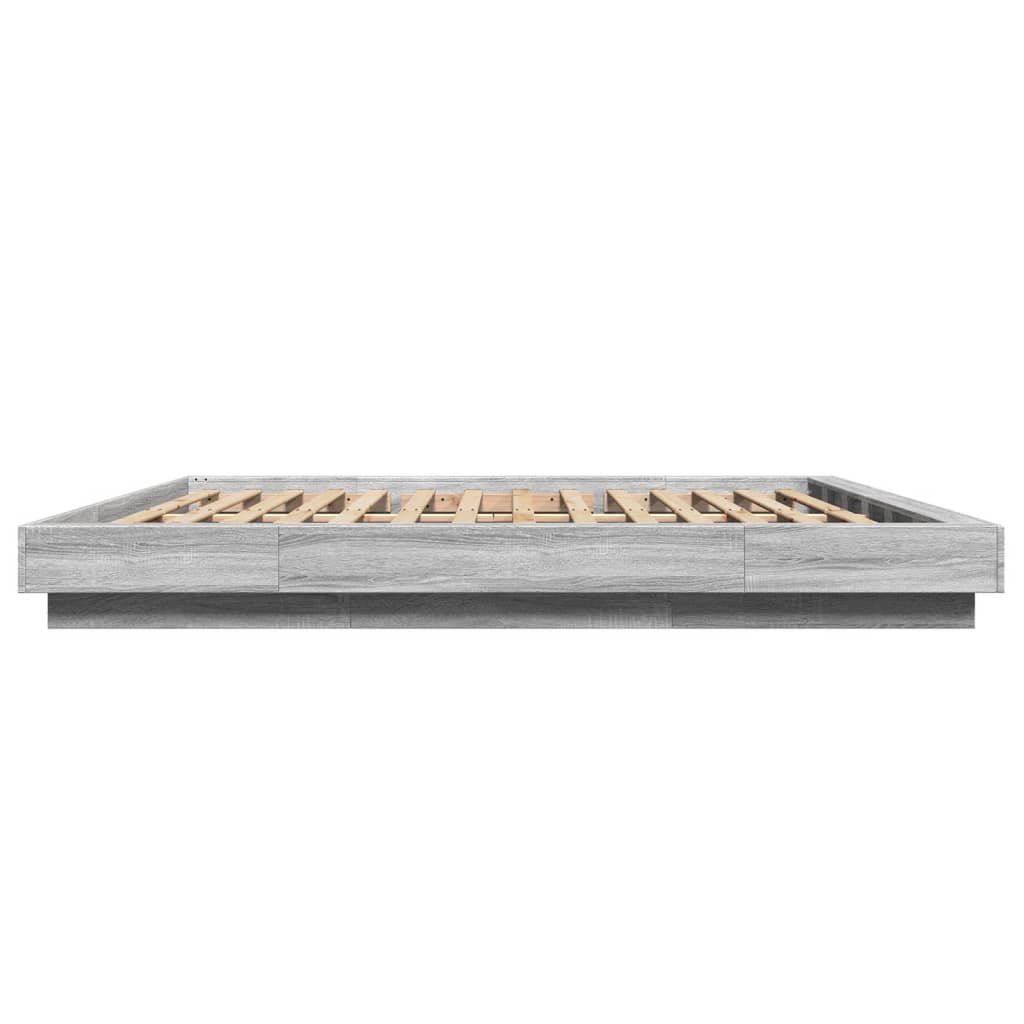 Cadre de lit et lumières LED sans matelas sonoma gris 180x200cm - XIOS