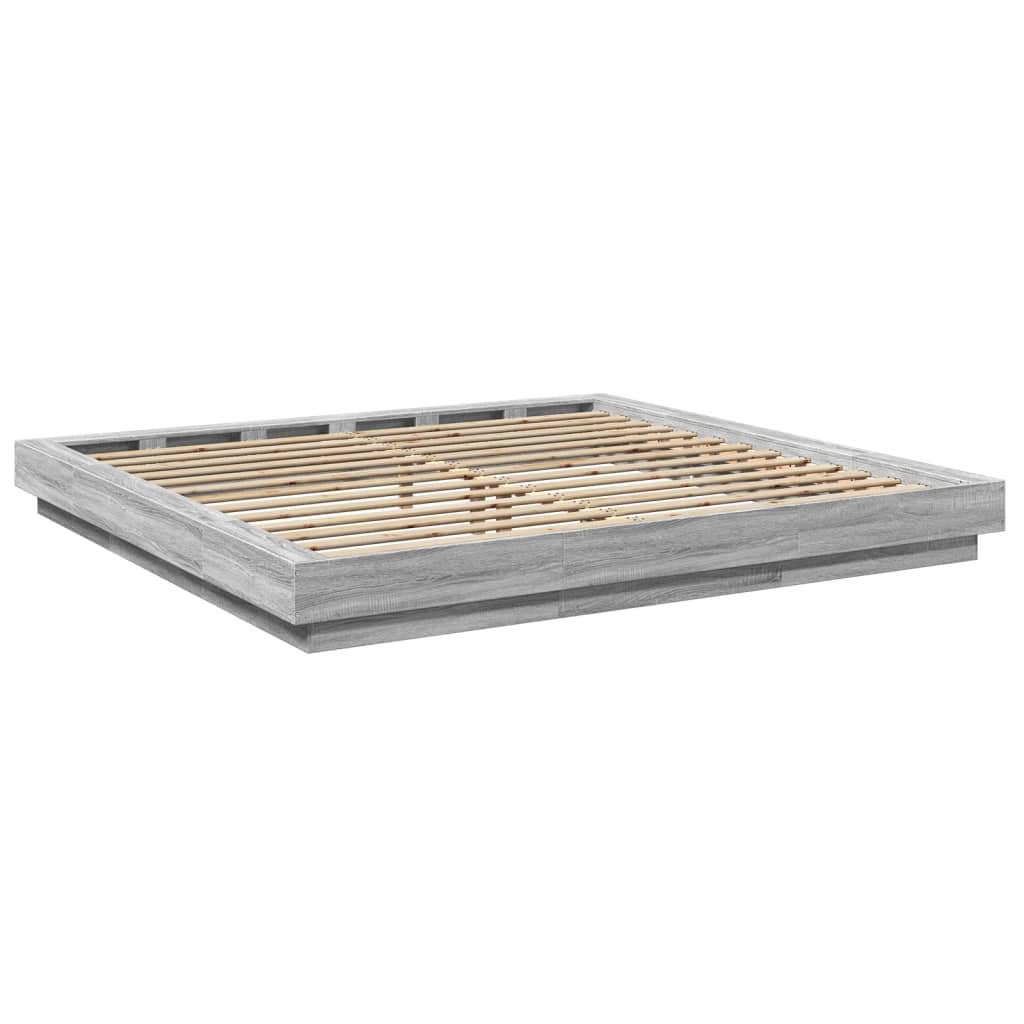 Cadre de lit et lumières LED sans matelas sonoma gris 180x200cm - XIOS