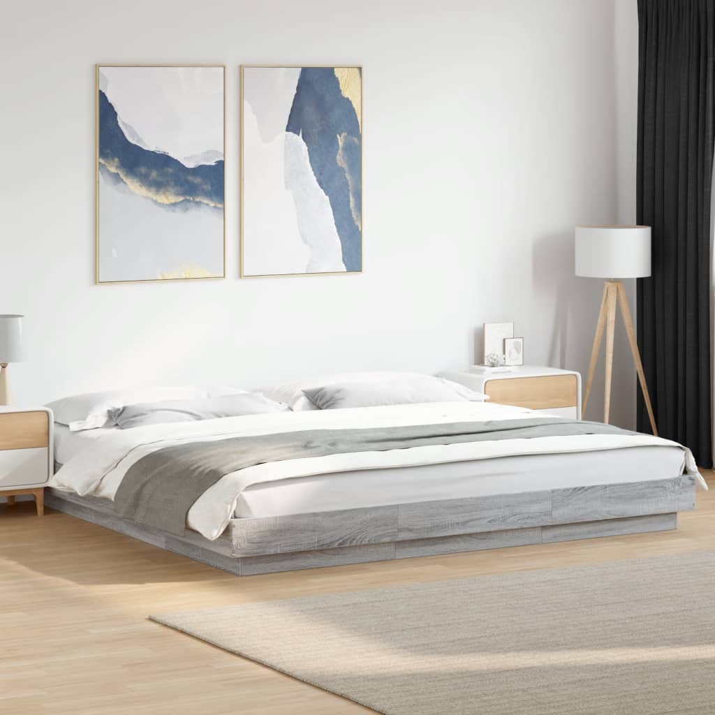 Cadre de lit et lumières LED sans matelas sonoma gris 180x200cm - XIOS