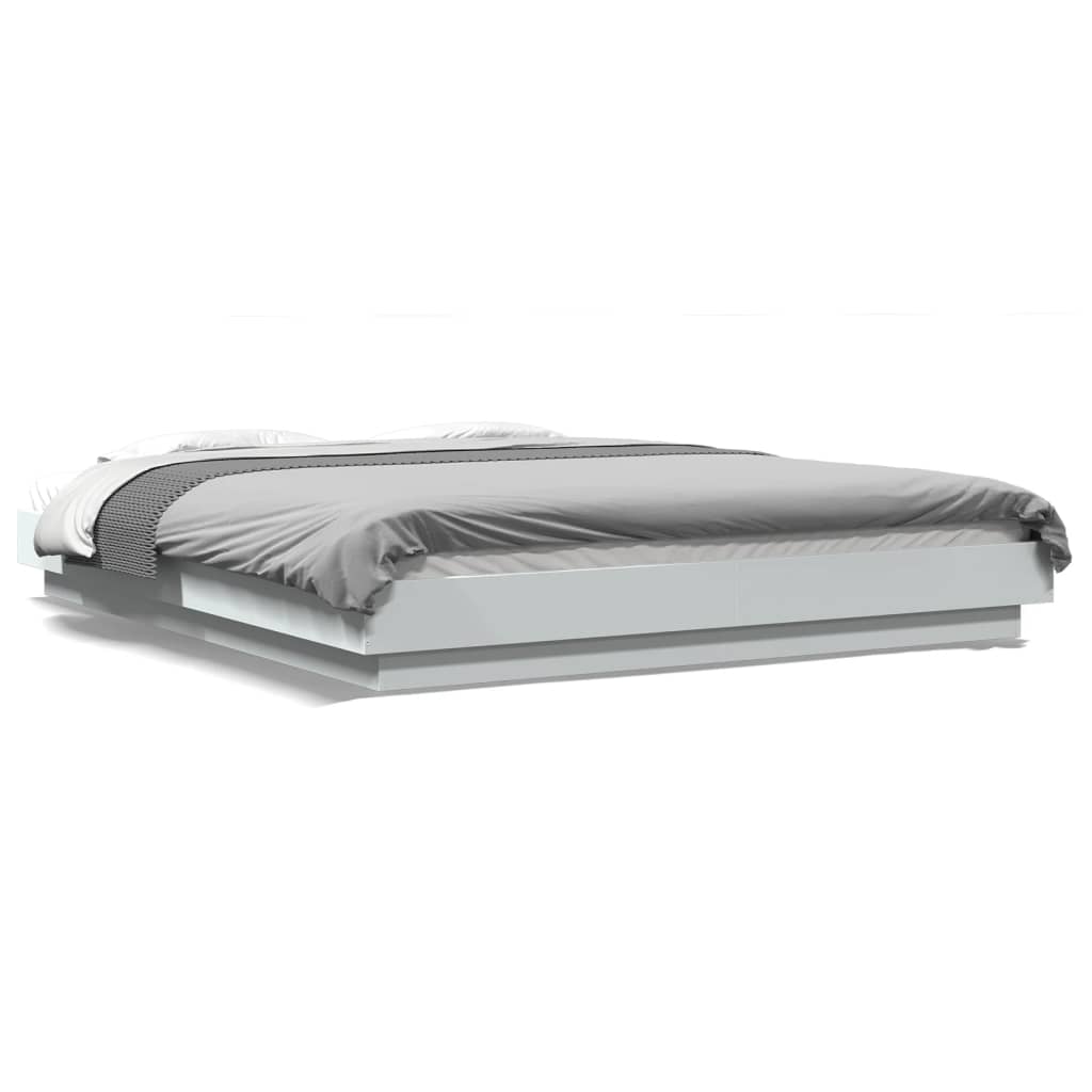Cadre de lit avec lumières LED sans matelas blanc 160x200 cm - XIOS