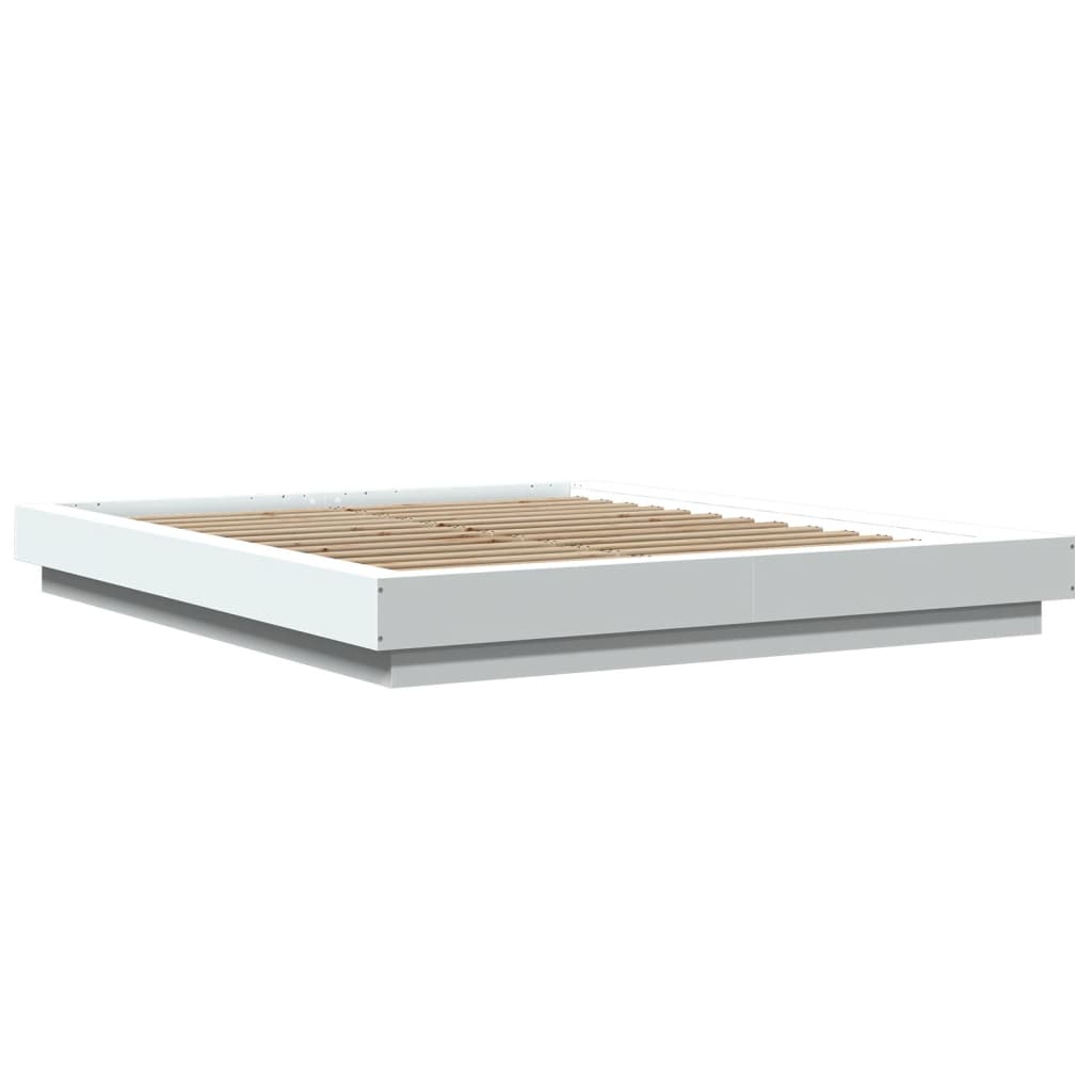 Cadre de lit avec lumières LED sans matelas blanc 160x200 cm - XIOS