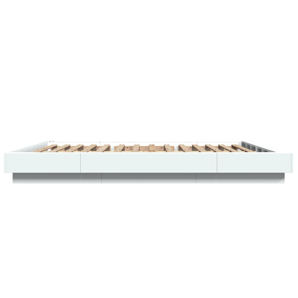 Cadre de lit avec lumières LED sans matelas blanc 160x200 cm - XIOS