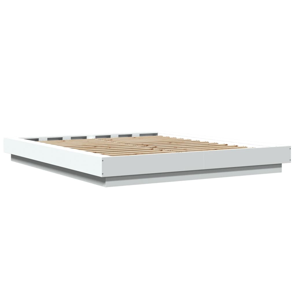 Cadre de lit avec lumières LED sans matelas blanc 160x200 cm - XIOS