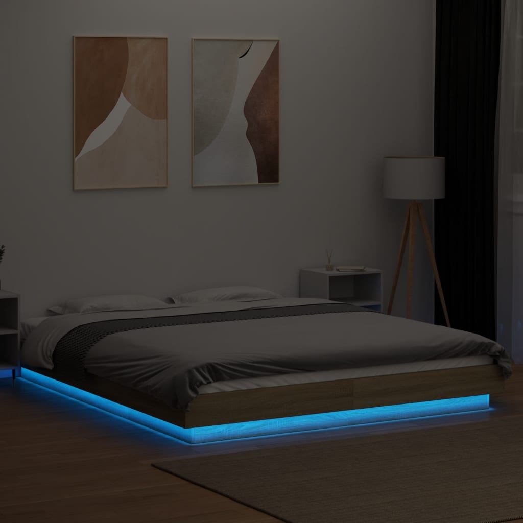 Cadre de lit avec lumières LED sans matelas 160x200 cm - XIOS