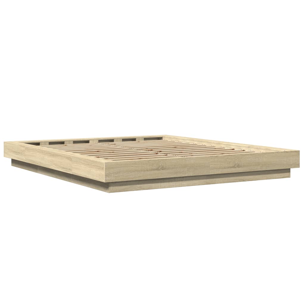 Cadre de lit avec lumières LED sans matelas 160x200 cm - XIOS